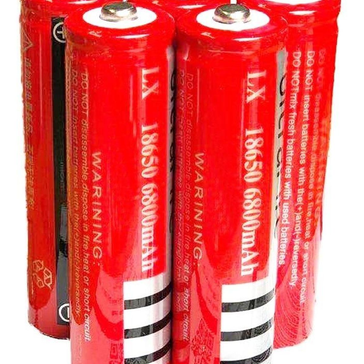 GENERICO - Paquete de 5 Baterías Recargables 18650 para Linternas LED