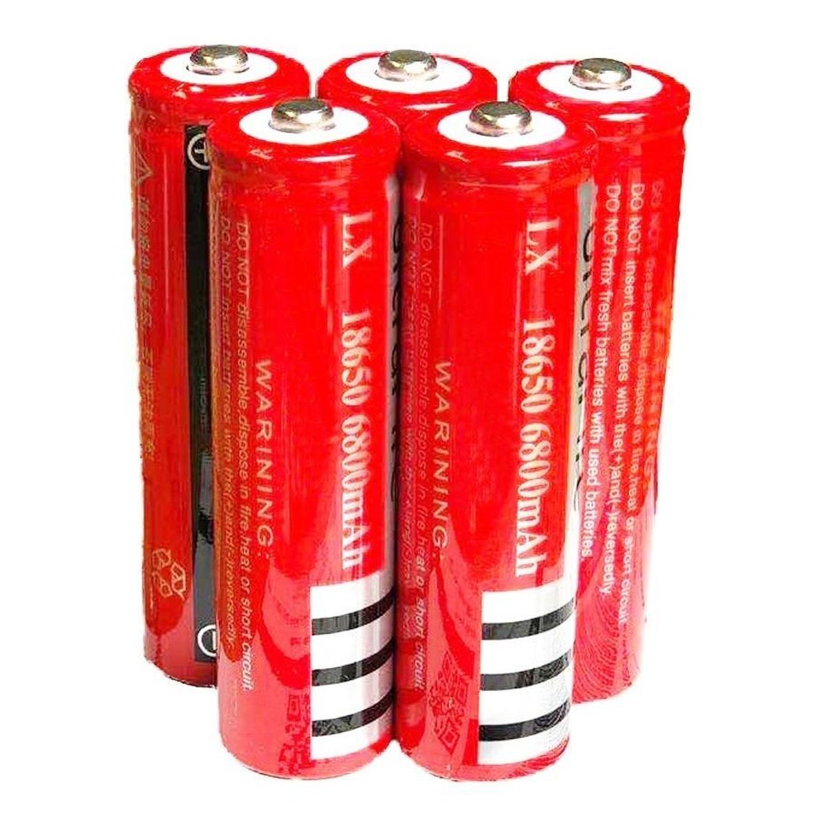 GENERICO - Paquete de 5 Baterías Recargables 18650 para Linternas LED