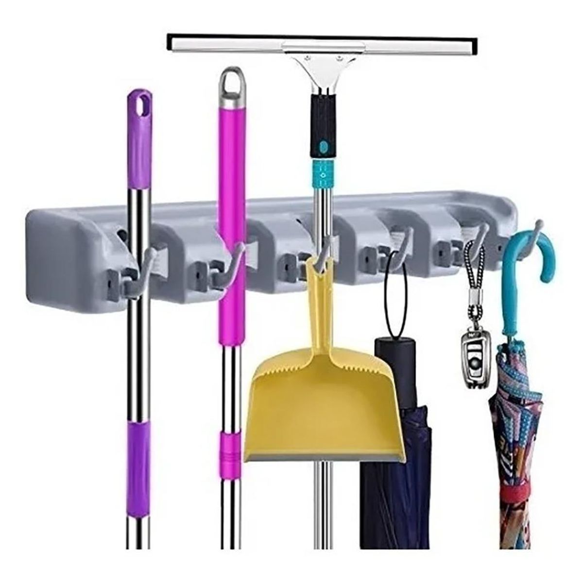 GENERICO - Soporte Organizador de Escobas y Útiles de Aseo