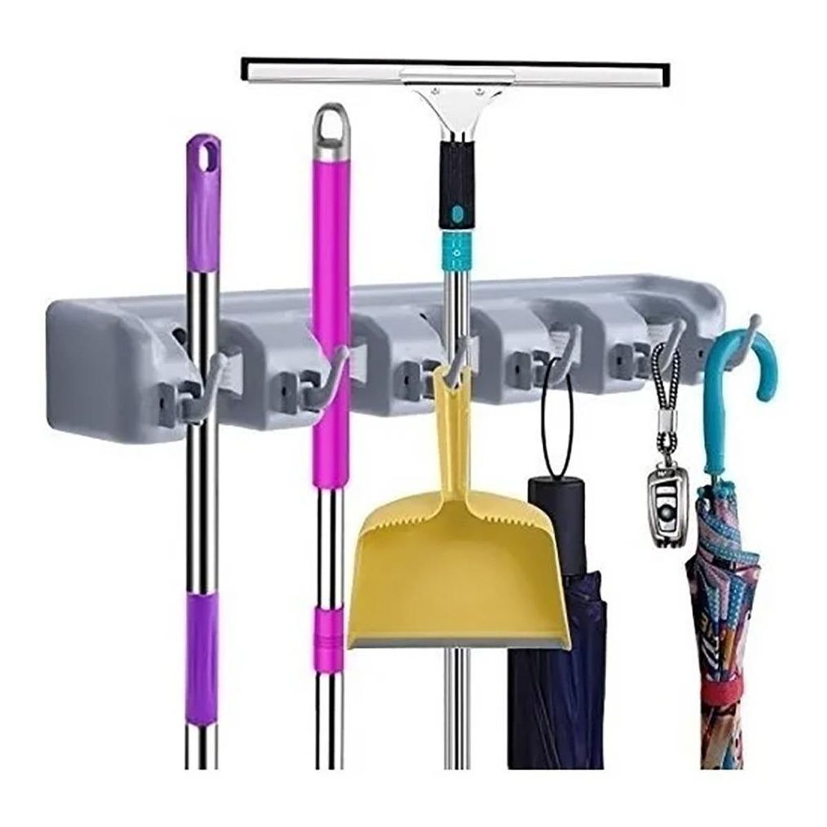 GENERICO - Soporte Organizador de Escobas y Útiles de Aseo