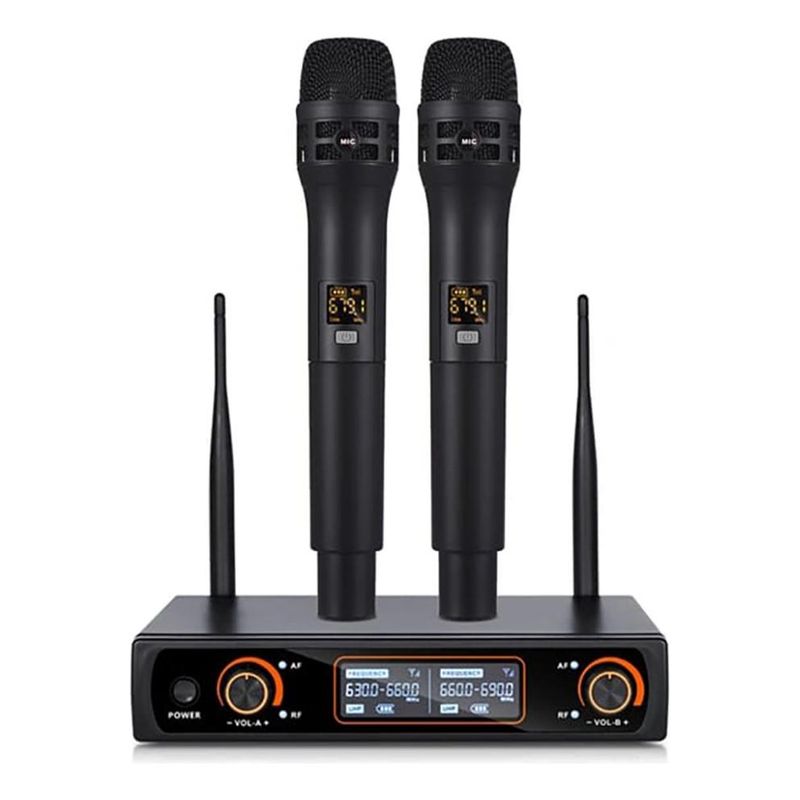 GENERICO - Micrófono Inalámbrico UHF Profesional con 2 Micrófonos
