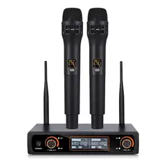 GENERICO - Micrófono Inalámbrico UHF Profesional con 2 Micrófonos