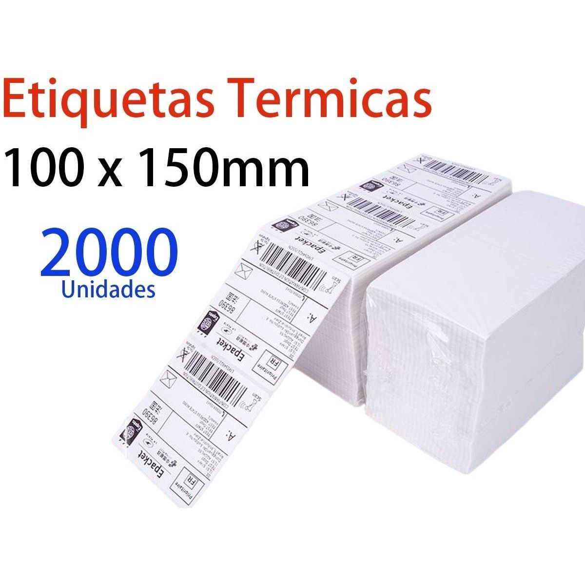 GENERICO - Etiquetas Termicas Adhesivas 100x150mm - 2000 Unidades