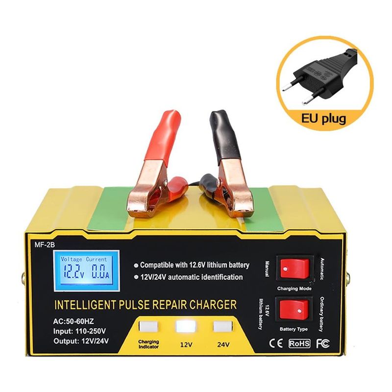 GENERICO - Cargador Inteligente para Baterías de Auto 12V24V