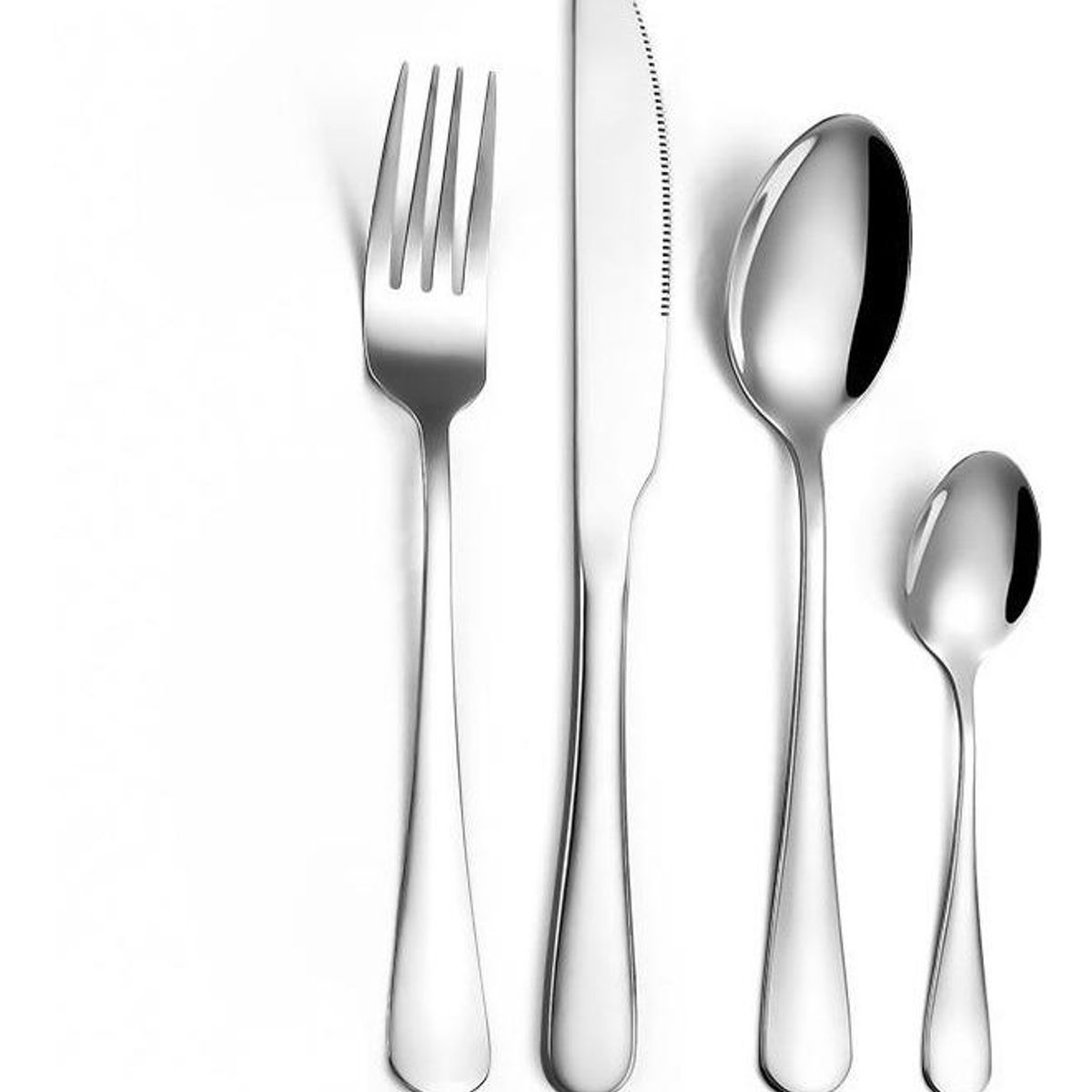 GENERICO - Juego de Cubiertos 4 Piezas en Acero Inoxidable