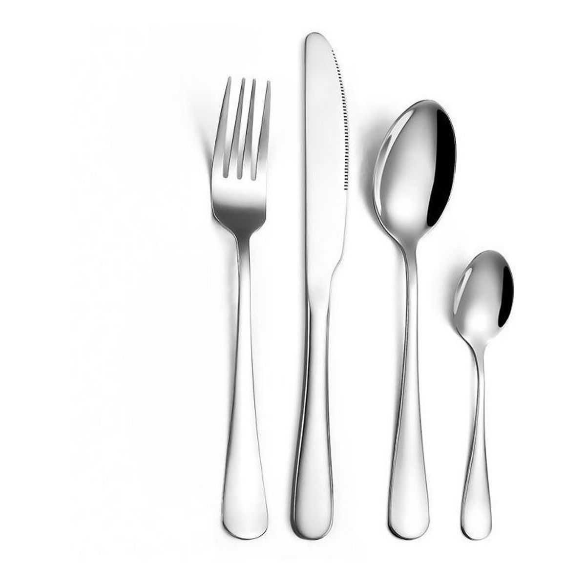 GENERICO - Juego de Cubiertos 4 Piezas en Acero Inoxidable