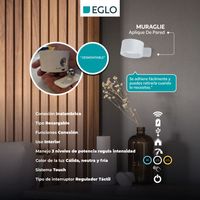 Aplique Inalámbrico Recargable Usb Touch Regulador Muraglie Led 1X5W