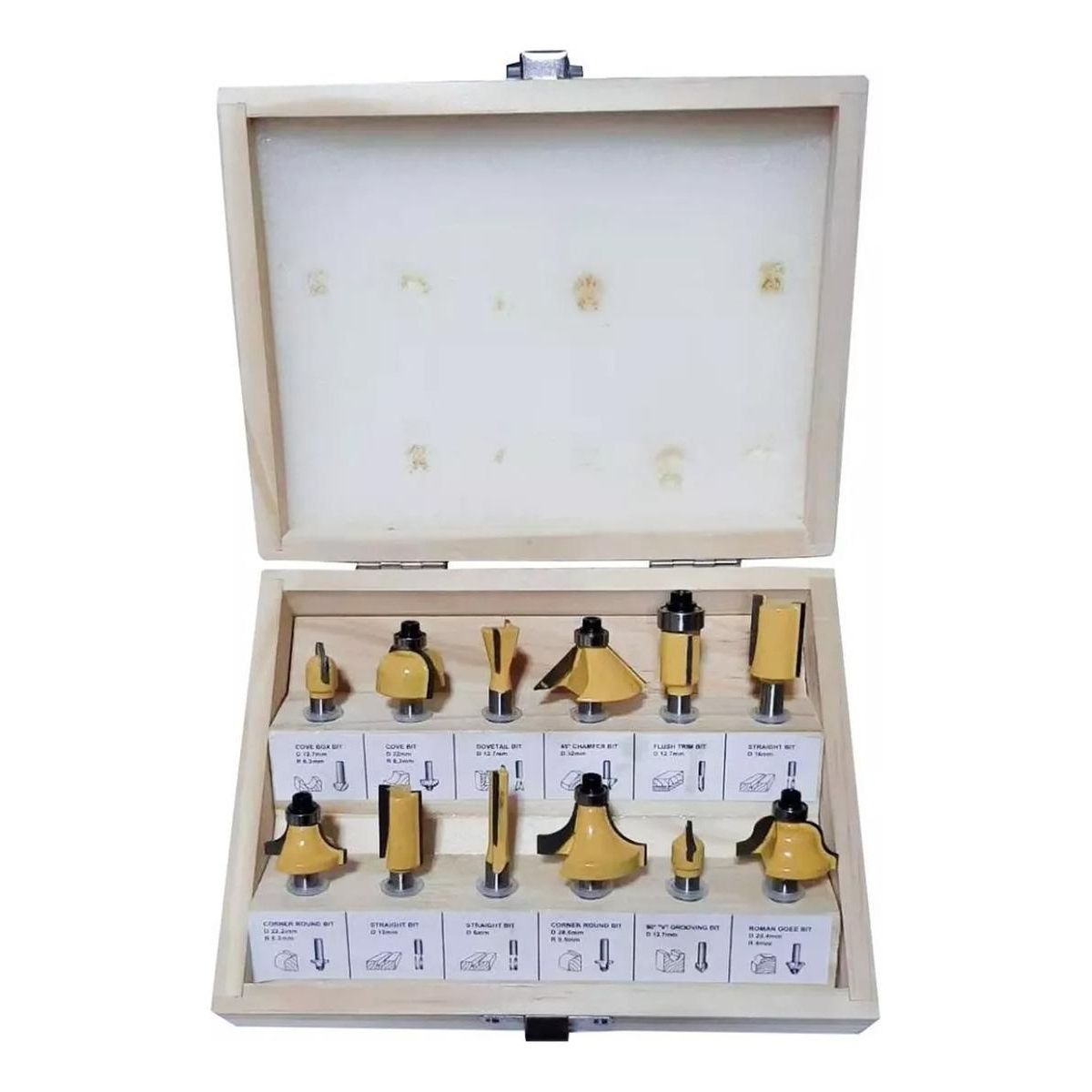 GENERICO - Set de 12 Brocas Fresas para Madera 635mm