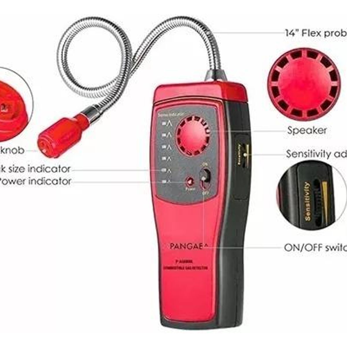 GENERICO - Detector de Fugas de Gas con Sensibilidad Ajustable y Alarma