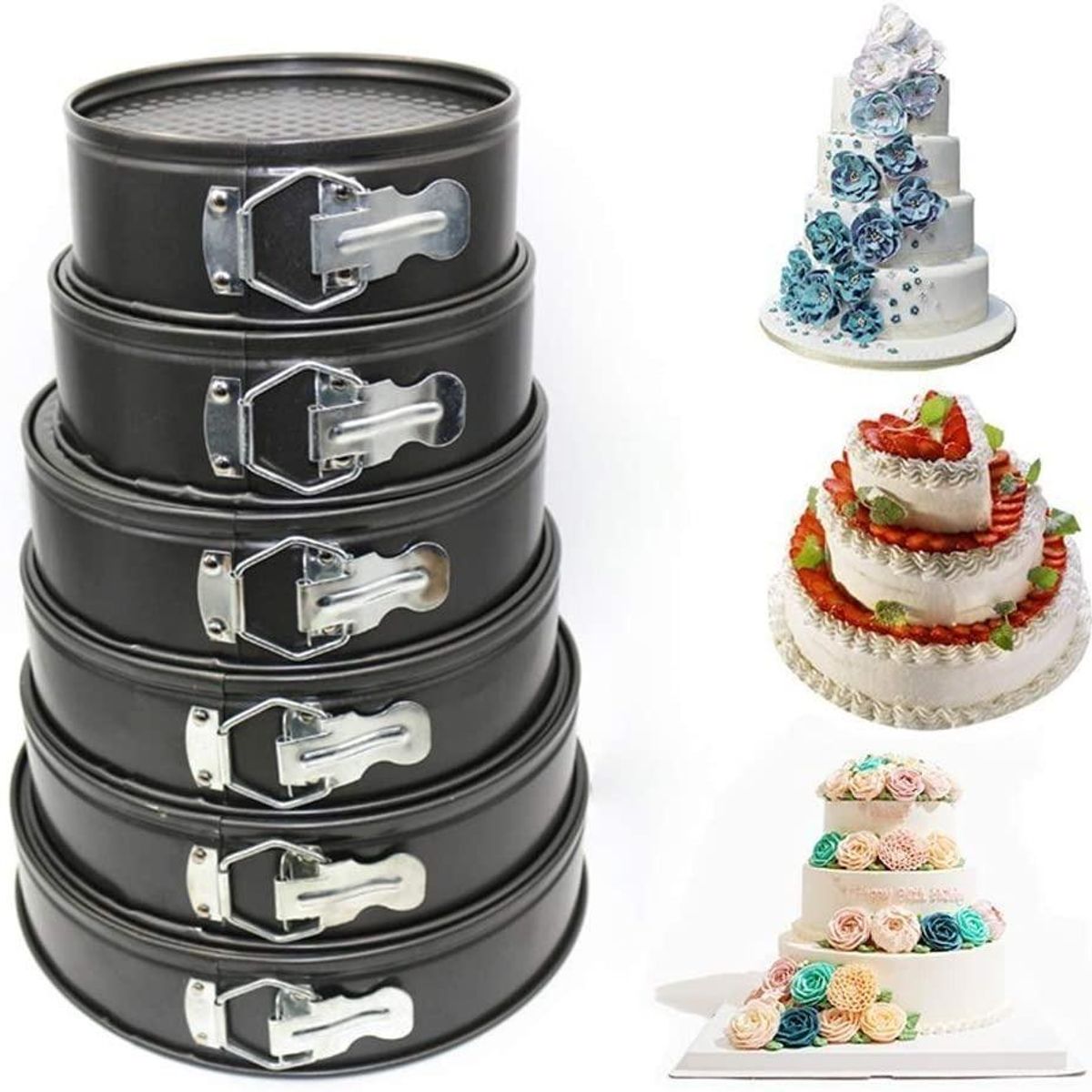 GENERICO - Set de 6 Moldes Redondos Antiadherentes para Repostería