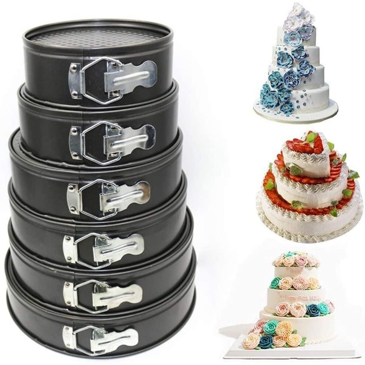 GENERICO - Set de 6 Moldes Redondos Antiadherentes para Repostería