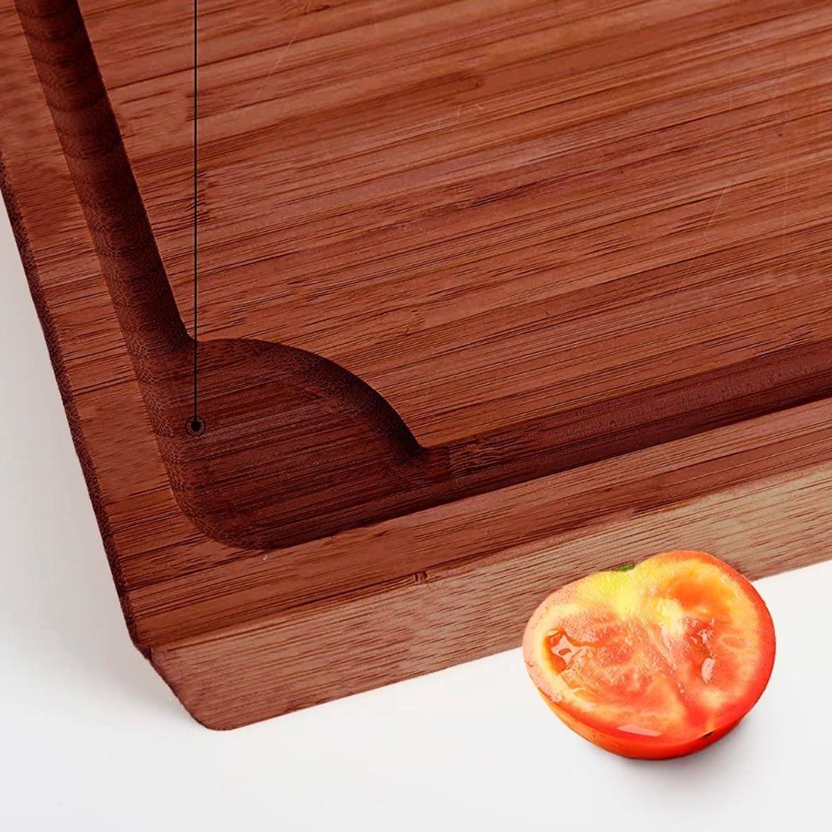 GENERICO - Tabla de Cortar Madera con Ranura para Jugo 38 cm