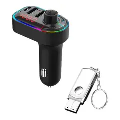 GENERICO - Transmisor FM Bluetooth Doble USB Tipo C con Pendrive