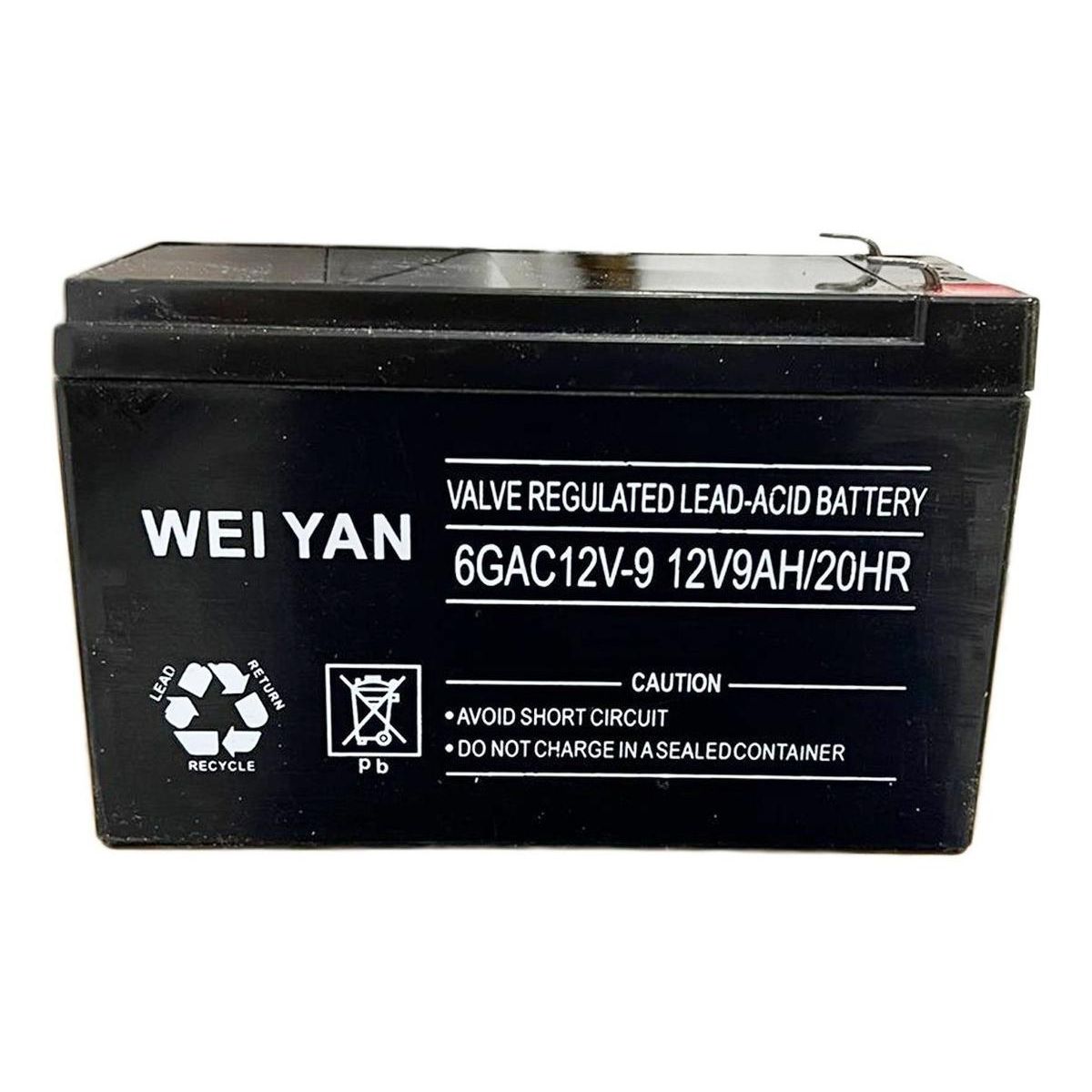 GENERICO - Batería de 12V 9Ah para Motos Autos y Sistemas de Alarmas