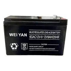 GENERICO - Batería de 12V 9Ah para Motos Autos y Sistemas de Alarmas