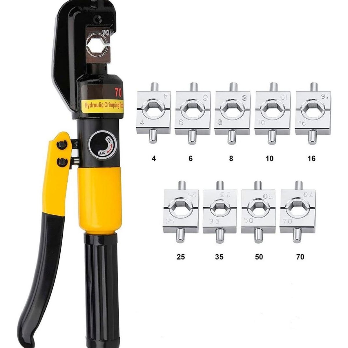 GENERICO - Alicate Hidráulico Prensa para Terminales de Cables 10 Tn