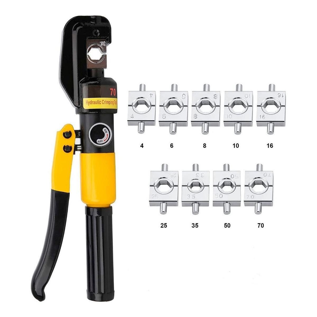 GENERICO - Alicate Hidráulico Prensa para Terminales de Cables 10 Tn