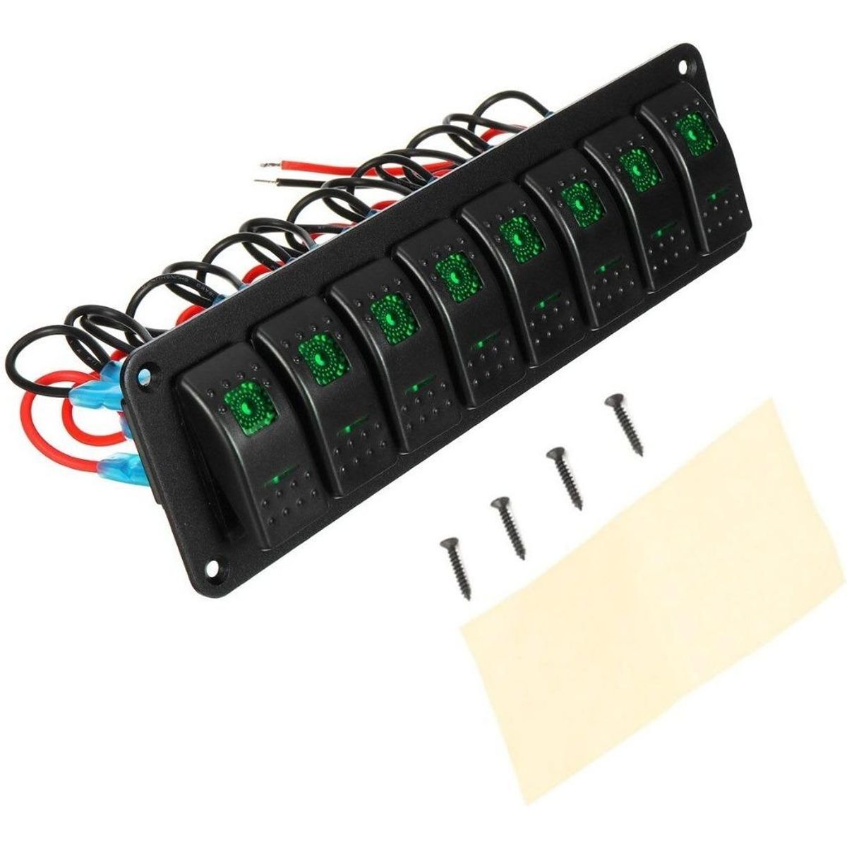 GENERICO - Interruptor Led Panel 8 Conectores 12V-24V Impermeable IP66