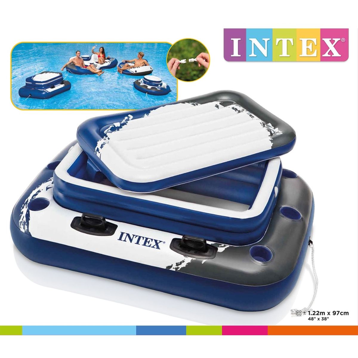 INTEX - Cooler Inflable y Flotante Intex Mega Chill