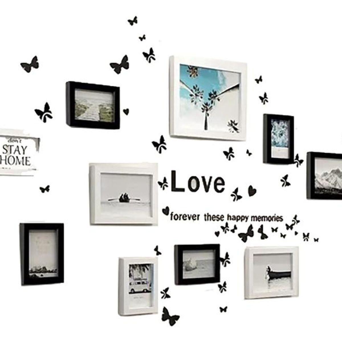 GENERICO - Set de 10 Marcos de Foto Decorativos para Pared.