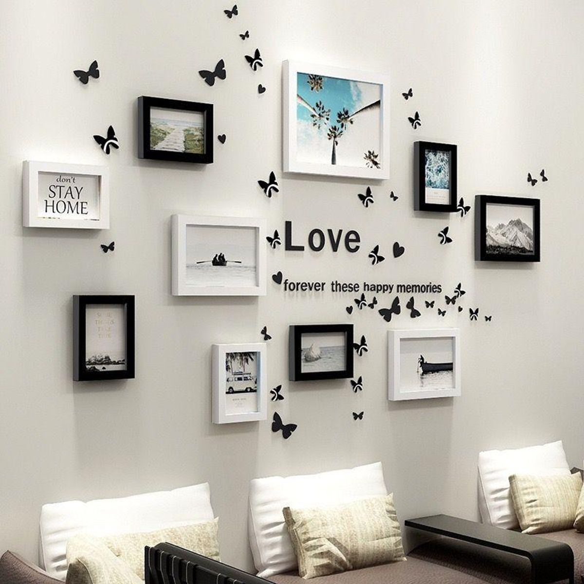 GENERICO - Set de 10 Marcos de Foto Decorativos para Pared.