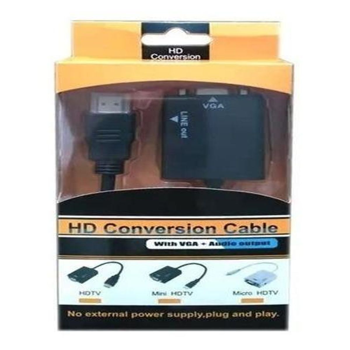 GENERICO - Adaptador HDMI a VGA + Audio HD Plug and Play
