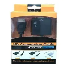 GENERICO - Adaptador HDMI a VGA + Audio HD Plug and Play