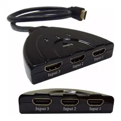 GENERICO - Conmutador HDMI 3 Puertos 1080p con Cable Incorporado
