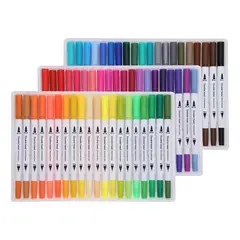 GENERICO - 60 Marcadores de Doble Punta para Arte y Diseño