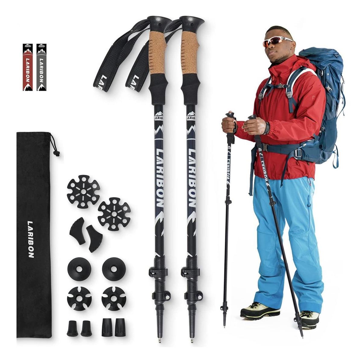 GENERICO - Bastones de Trekking Telescópicos de Aluminio 7075