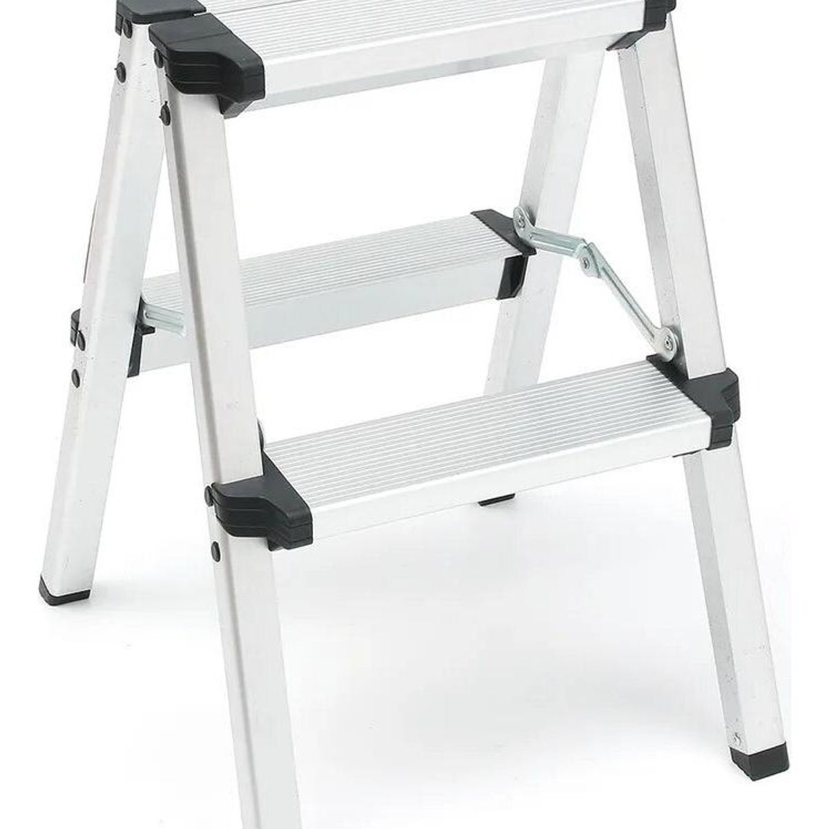GENERICO - Escalera Plegable de Aluminio 2 Peldaños Compacta y Liviana
