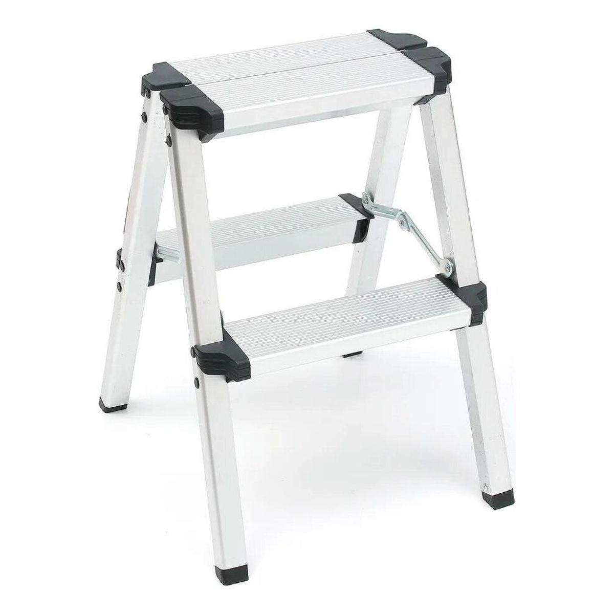 GENERICO - Escalera Plegable de Aluminio 2 Peldaños Compacta y Liviana