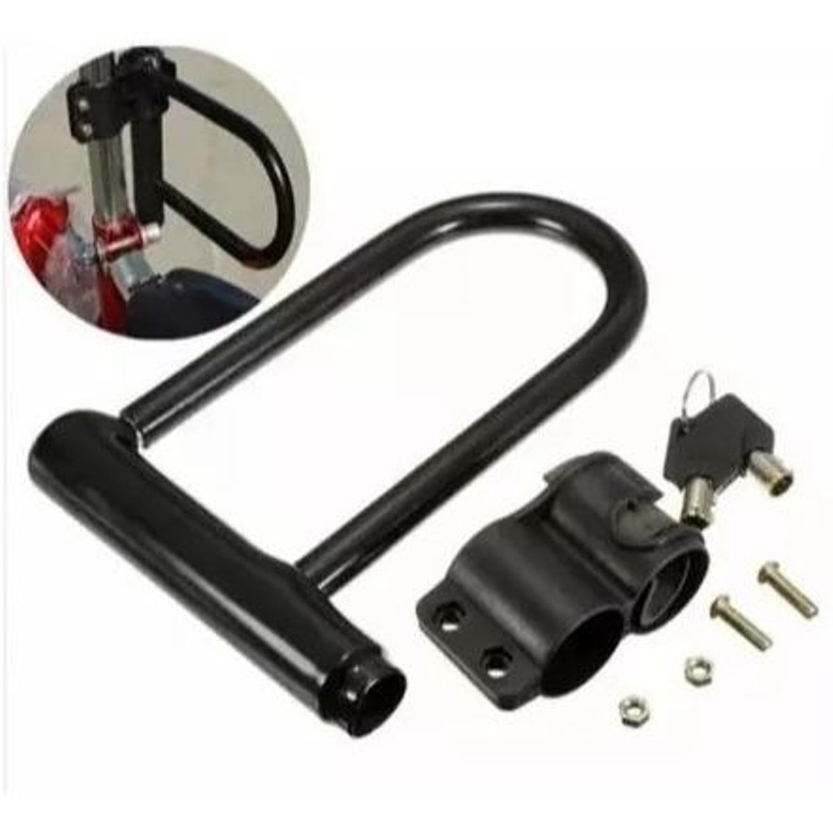 GENERICO - Candado Ulock de Acero con Soporte para Bicicleta