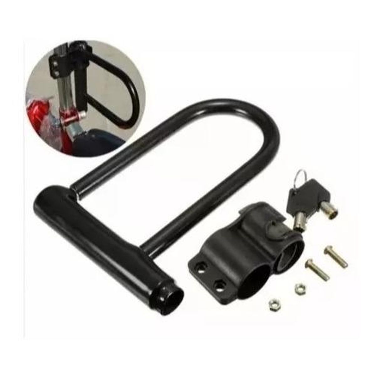 GENERICO - Candado Ulock de Acero con Soporte para Bicicleta