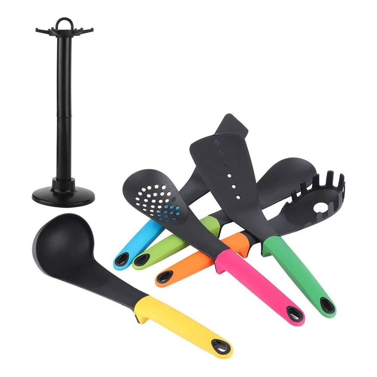 GENERICO - Set de 6 Utensilios de Cocina de Nylon Ergonómicos