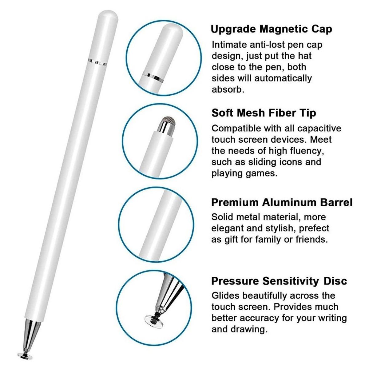 GENERICO - Lápiz Táctil Doble Punta para Tablets y Smartphones