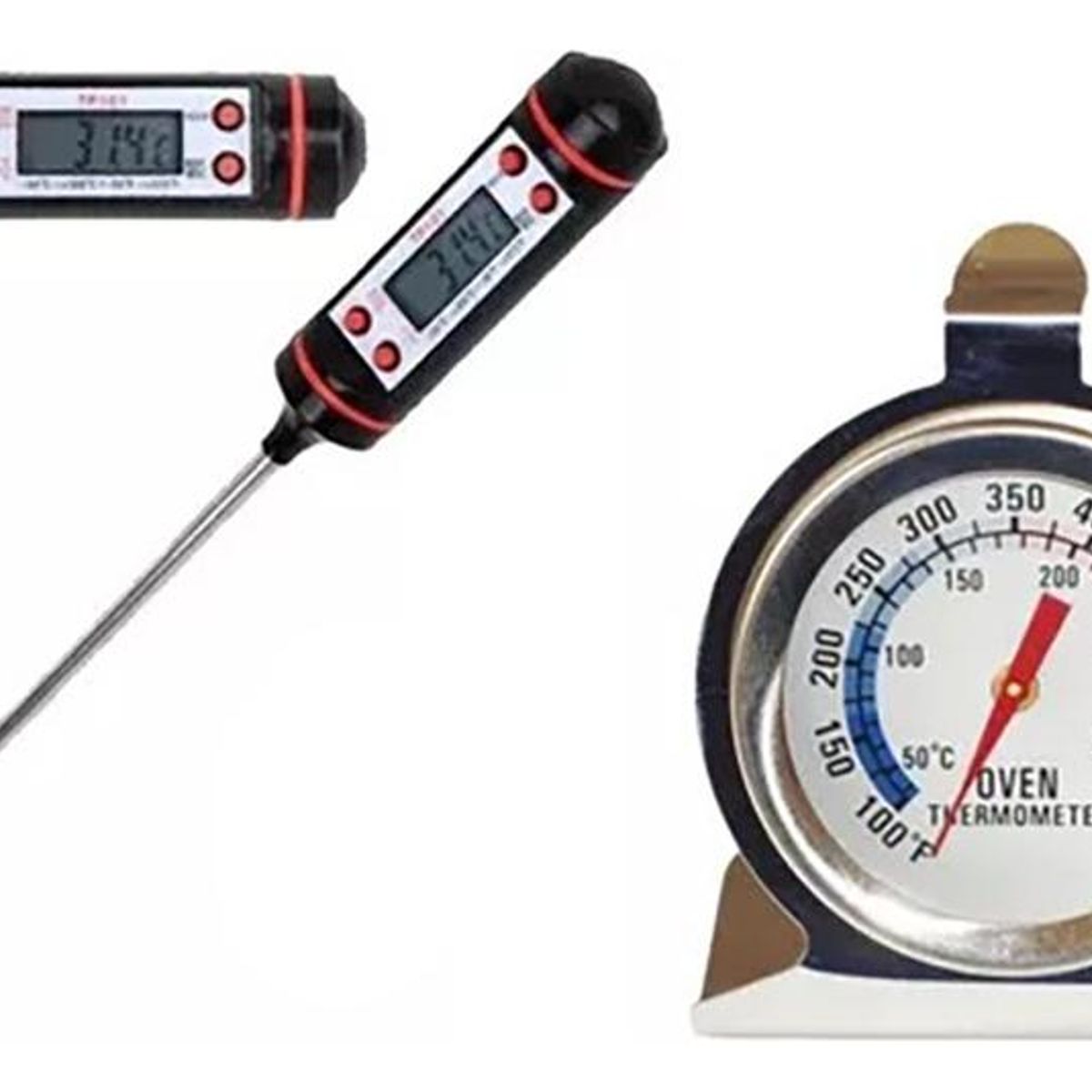 GENERICO - Termómetro Digital para Alimentos y Hornos de Acero Inoxidable