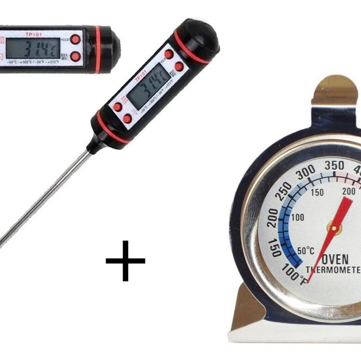 GENERICO - Termómetro Digital para Alimentos y Hornos de Acero Inoxidable