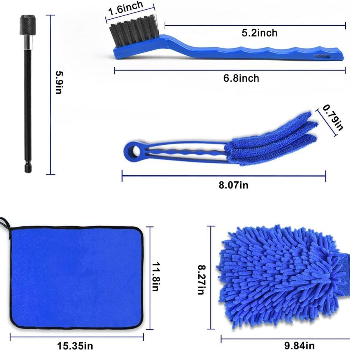GENERICO - Kit de 21 Piezas de Cepillos y Almohadillas para Auto
