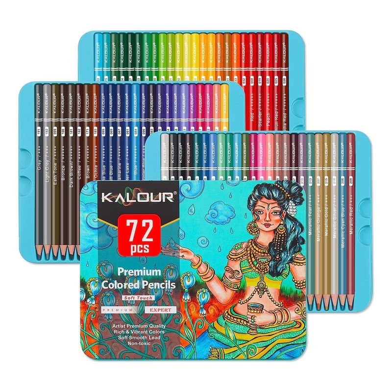 GENERICO - Set de 72 Lápices de Color Profesionales en Caja Metálica