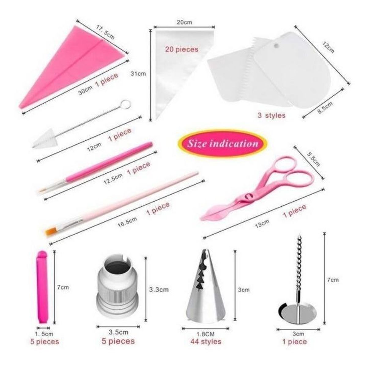 GENERICO - Juego de Boquillas de Decoración para Pastelería - 83 Piezas