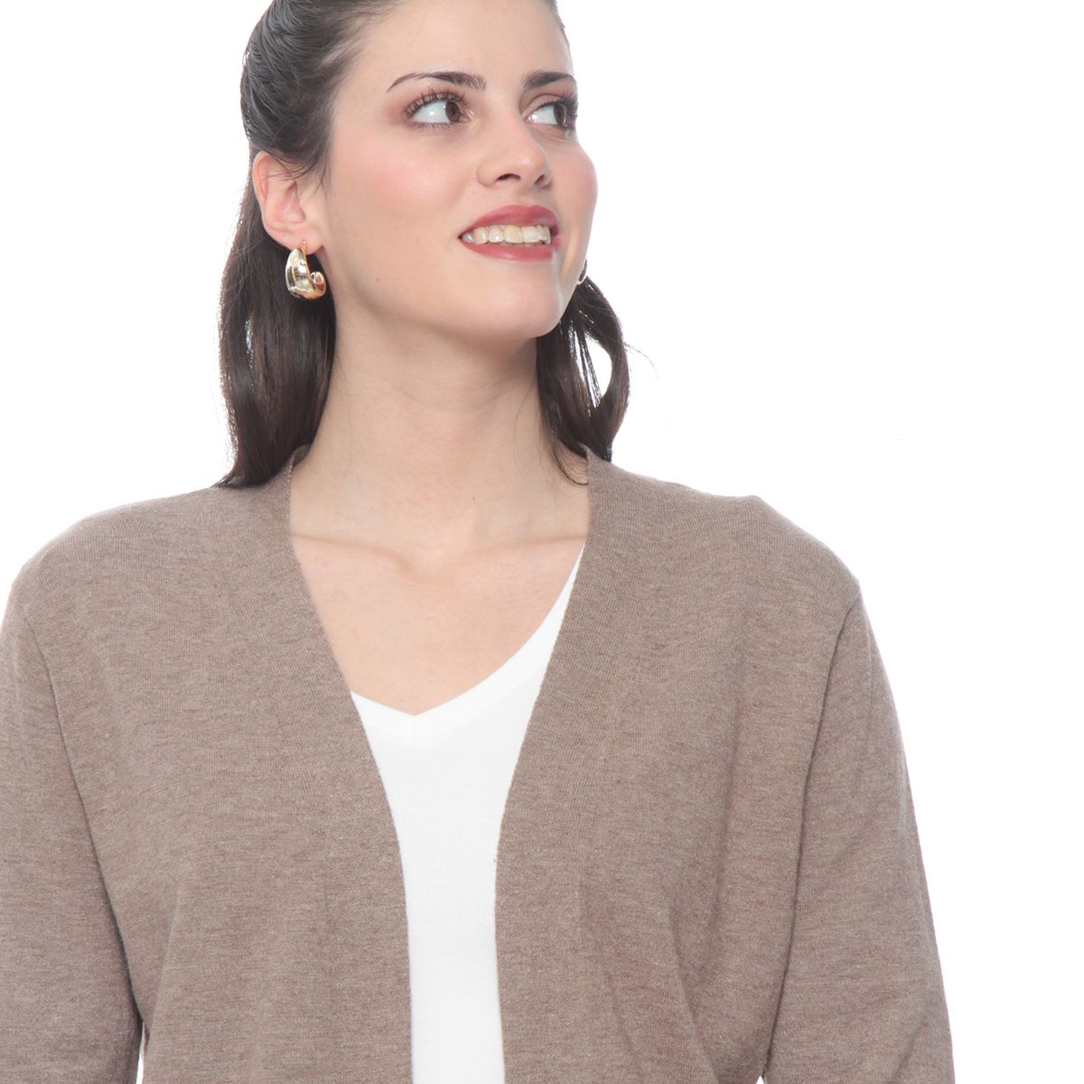 WADOS - CHALECO MANGA LARGA SOLIDO ABIERTO EN DELANTERO