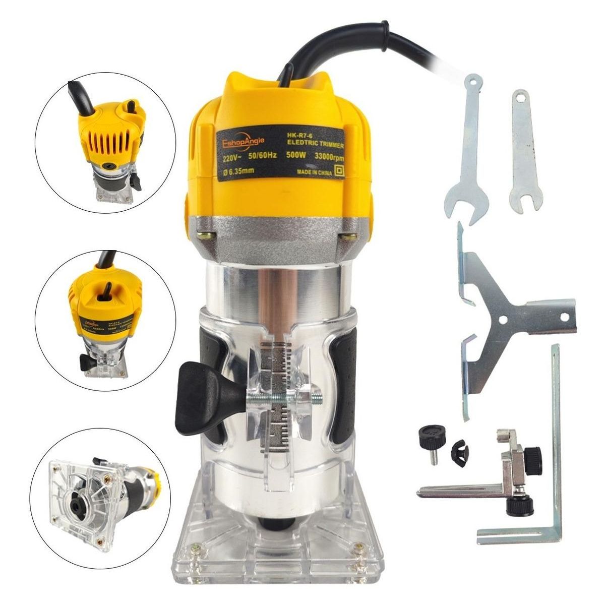 GENERICO - Fresadora Router 500W 33000rpm para Trabajos en Madera