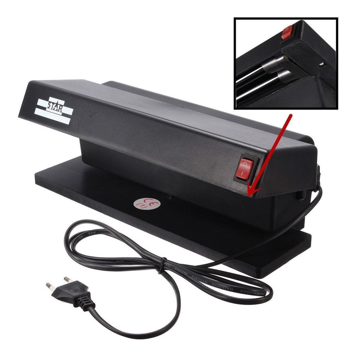 GENERICO - Pack de 3 Detectores de Billetes Falsos con Luz UV