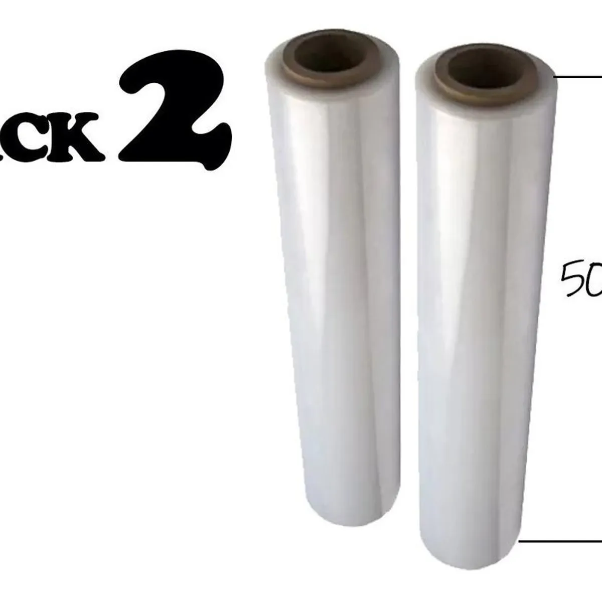 GENERICO - Pack de 2 Rollos de Film Plástico Transparente Industrial 250m