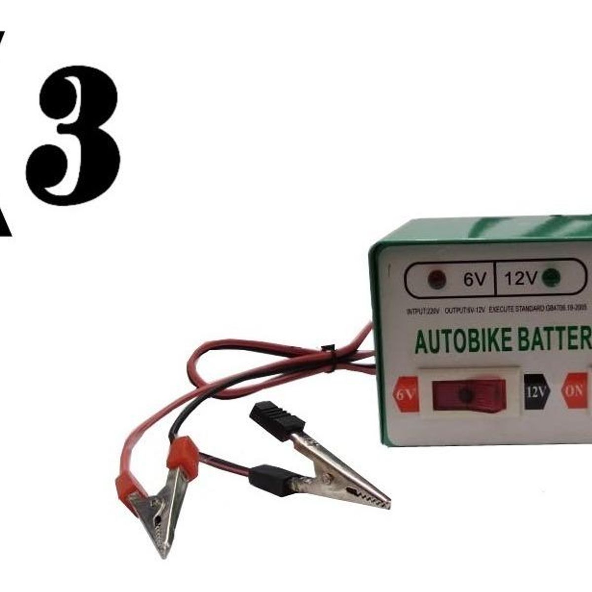 GENERICO - Cargador de Batería para Autos y Motos 12V6V - 8A Compacto