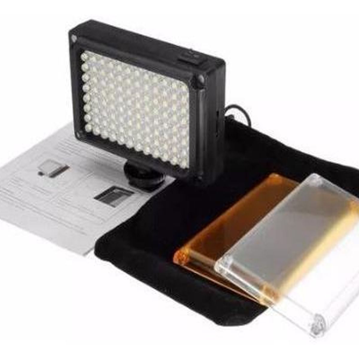 GENERICO - Foco de Cámara LED 96 con Batería y Filtros Adicionales