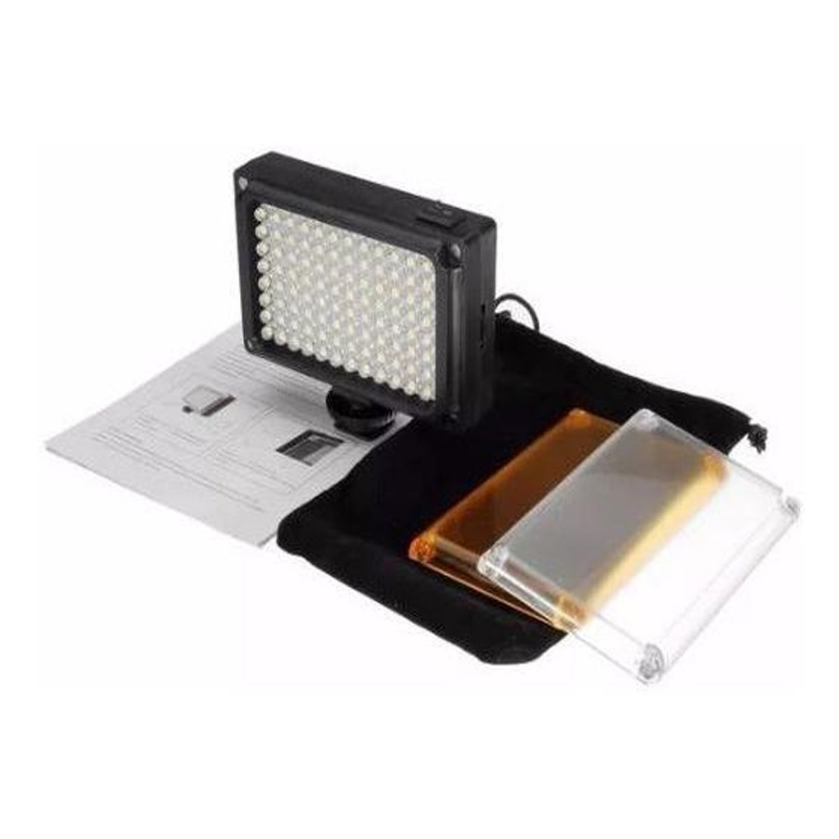 GENERICO - Foco de Cámara LED 96 con Batería y Filtros Adicionales