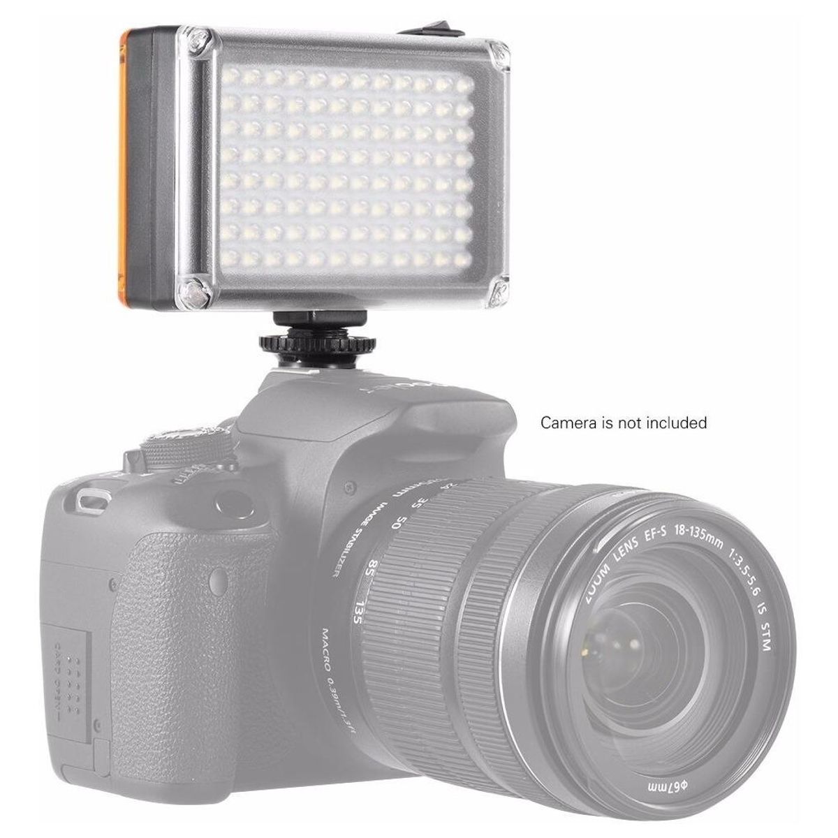 GENERICO - Foco de Cámara LED 96 con Batería y Filtros Adicionales