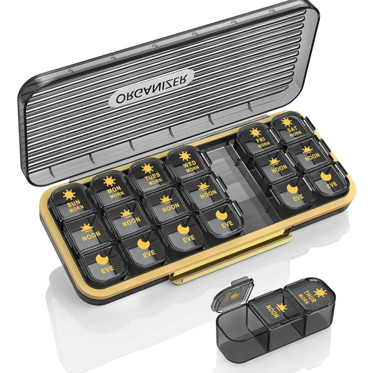 GENERICO - Pastillero Semanal Portátil para 21 Dosis Diarias